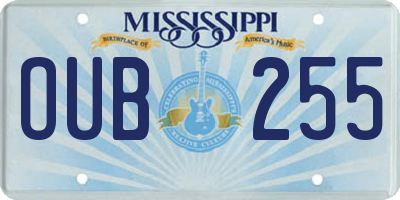 MS license plate OUB255
