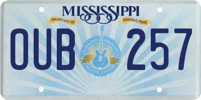MS license plate OUB257