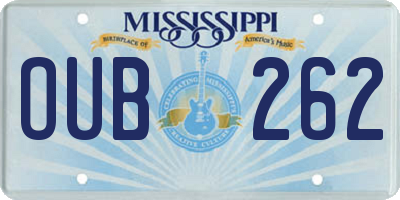 MS license plate OUB262