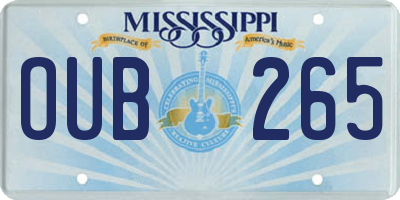 MS license plate OUB265