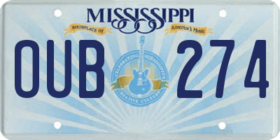 MS license plate OUB274