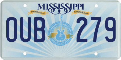 MS license plate OUB279