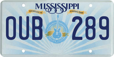 MS license plate OUB289