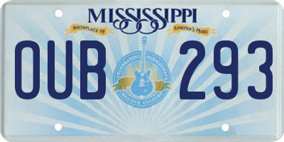 MS license plate OUB293