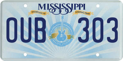 MS license plate OUB303