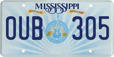 MS license plate OUB305
