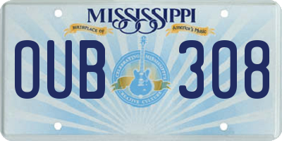 MS license plate OUB308