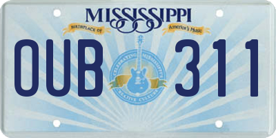 MS license plate OUB311