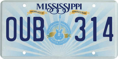 MS license plate OUB314