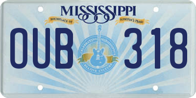 MS license plate OUB318