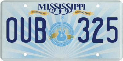 MS license plate OUB325
