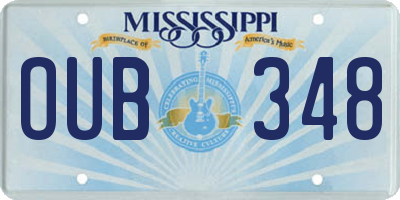 MS license plate OUB348