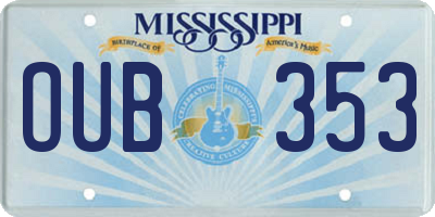 MS license plate OUB353