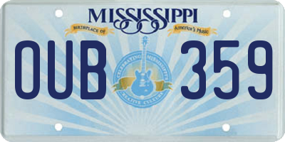 MS license plate OUB359
