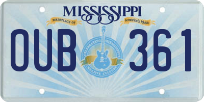 MS license plate OUB361