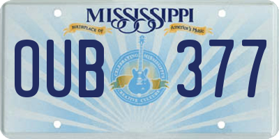 MS license plate OUB377