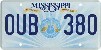 MS license plate OUB380