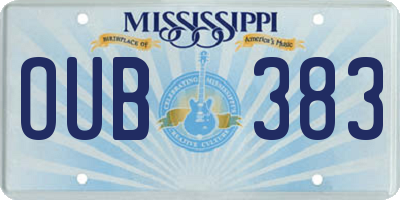 MS license plate OUB383