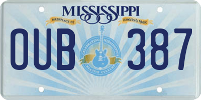 MS license plate OUB387