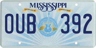 MS license plate OUB392