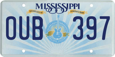 MS license plate OUB397