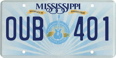 MS license plate OUB401