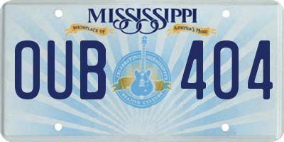 MS license plate OUB404