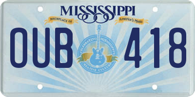 MS license plate OUB418