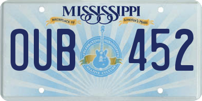 MS license plate OUB452