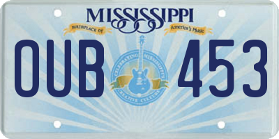 MS license plate OUB453