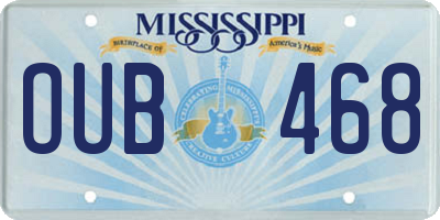 MS license plate OUB468