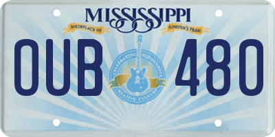 MS license plate OUB480