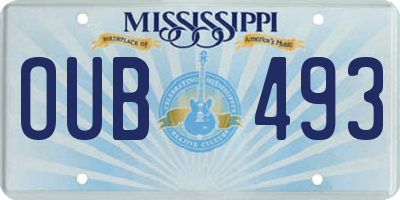MS license plate OUB493