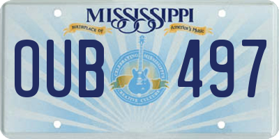 MS license plate OUB497