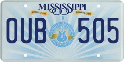 MS license plate OUB505
