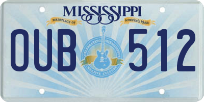 MS license plate OUB512