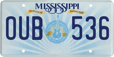 MS license plate OUB536