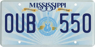 MS license plate OUB550