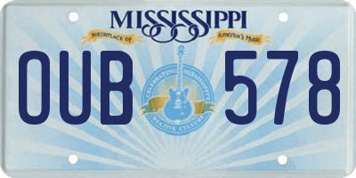 MS license plate OUB578