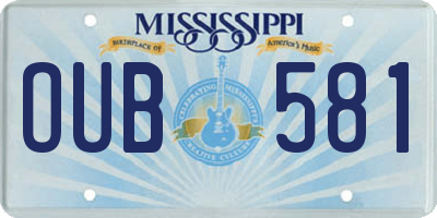 MS license plate OUB581