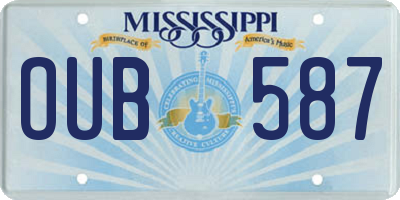 MS license plate OUB587