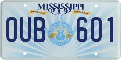 MS license plate OUB601
