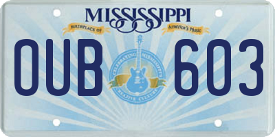 MS license plate OUB603