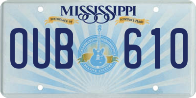 MS license plate OUB610