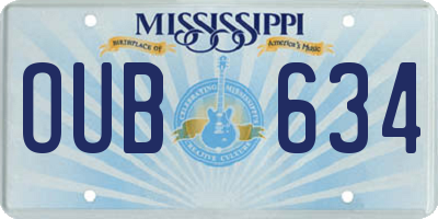 MS license plate OUB634