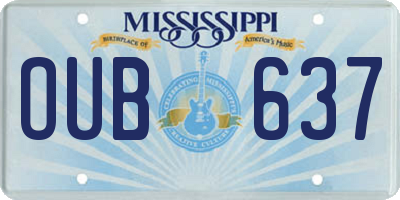 MS license plate OUB637