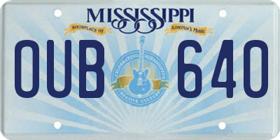 MS license plate OUB640