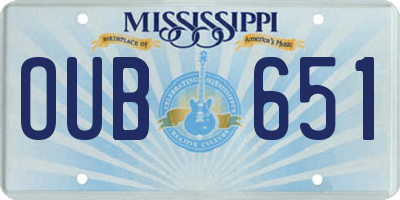 MS license plate OUB651