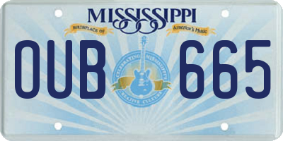 MS license plate OUB665