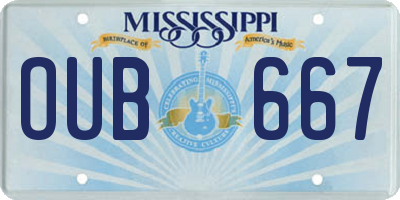 MS license plate OUB667